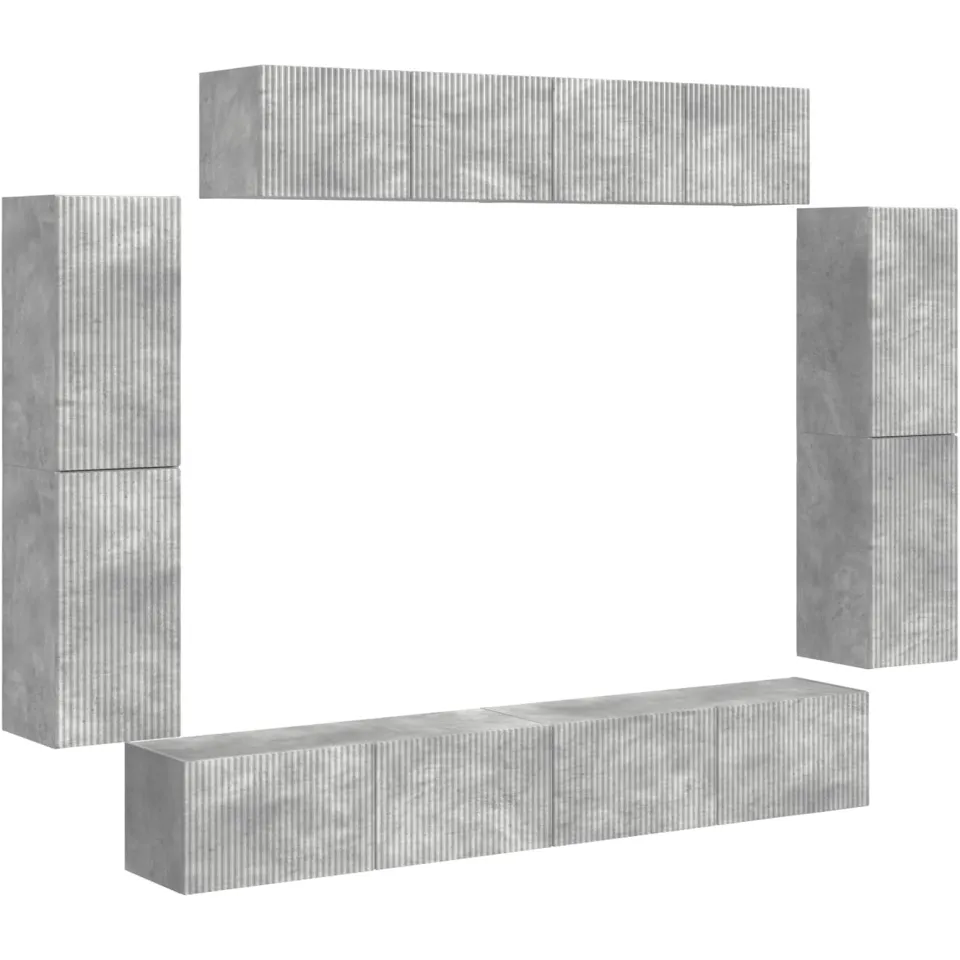 vidaXL TV-kast 8 st 98 x 31 x 29,5 cm Beton Grijs, foto 3