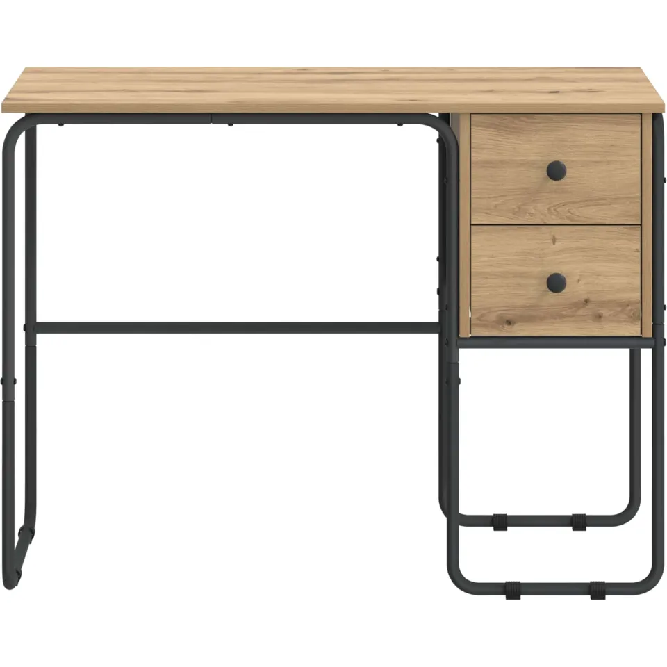 vidaXL Bureau met opbergruimte Artisanaal eiken 100 x 50 x 75 cm, foto 4