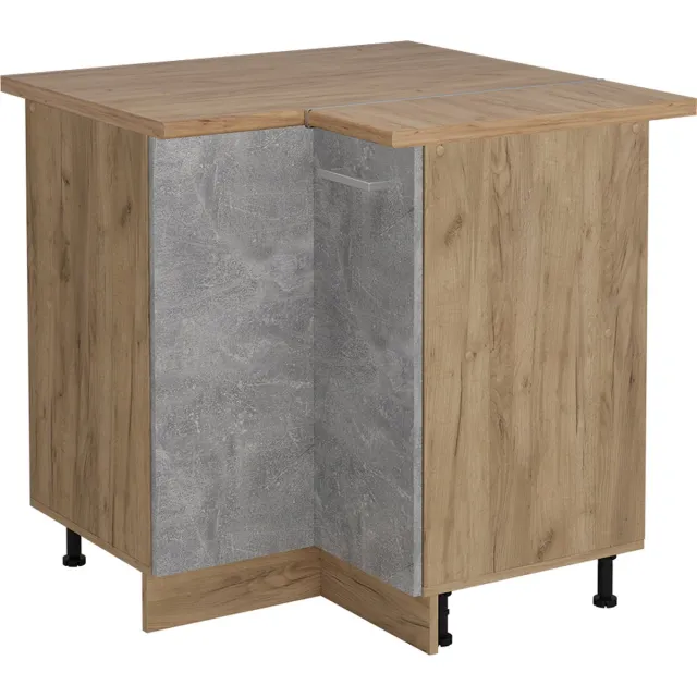 Vicco R-Line Hoekkast – 75.6 cm, WB Eik Beton Beton/Goudkleurig Eiken