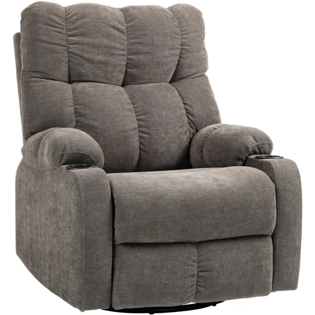 Homcom Relaxfauteuil met verstelbare rugleuning en voetsteun - Fauteuil - TV-stoel - Bruin Braun