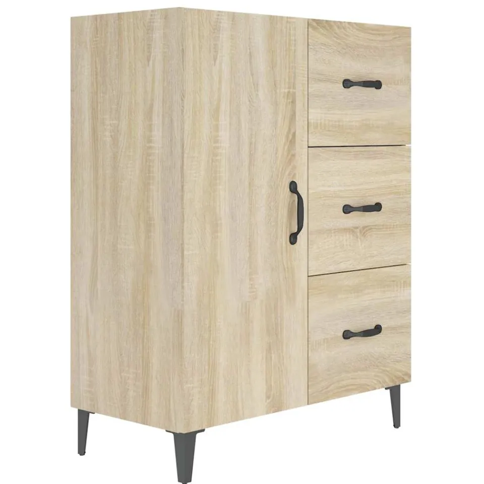 vidaXL Dressoir 69,5x34x90 cm bewerkt hout sonoma eikenkleurig, foto 4