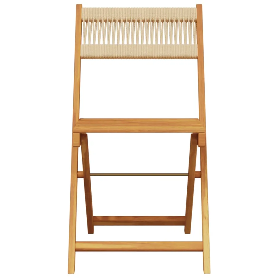 vidaXL 5-delige Tuinset polypropeen en massief hout beige, foto 4