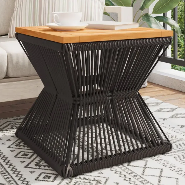 vidaXL Salontafel met draad 38x38x38 cm massief acaciahout Bruin