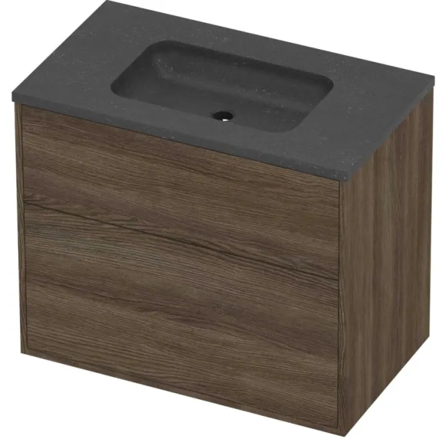 Proline Rollo Badmeubelset Hardsteen Elegant 2 Laden 80x46x67 cm Blue Stone Vital Oak Eiken