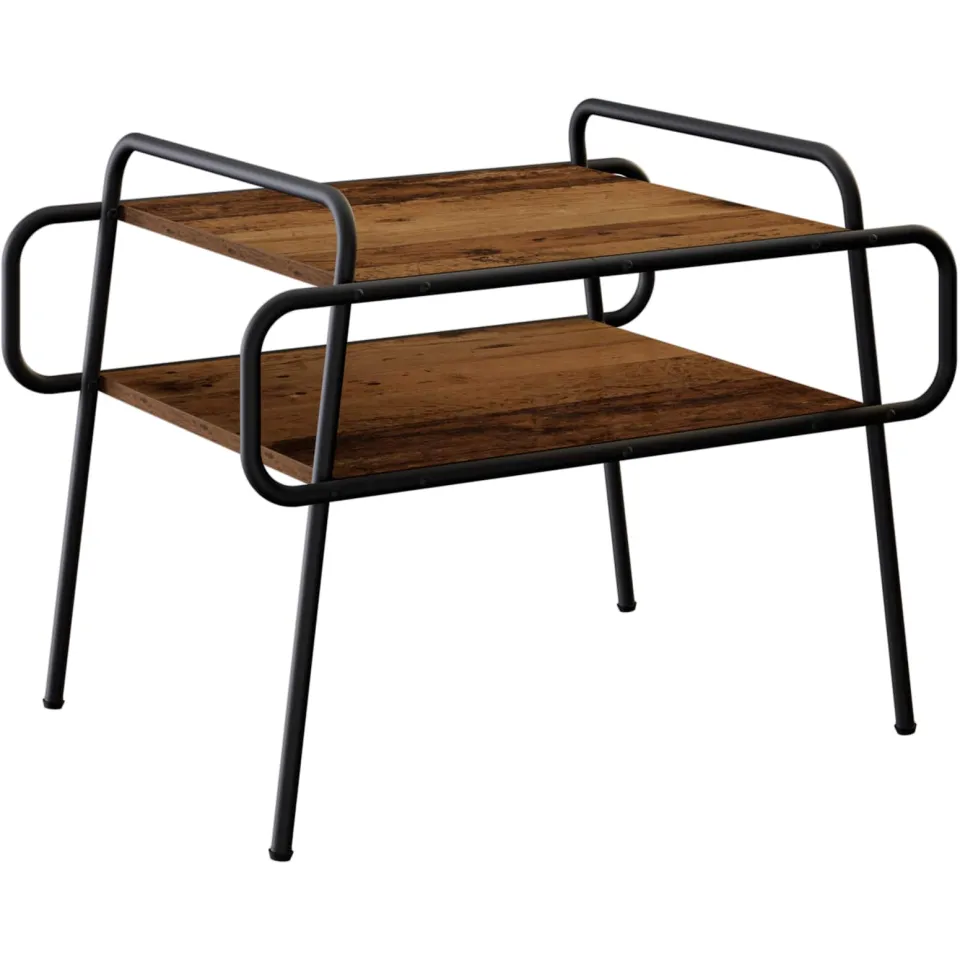 vidaXL Salontafel Oud hout 70 x 50 x 51 cm Bewerkt hout bruin, foto 3