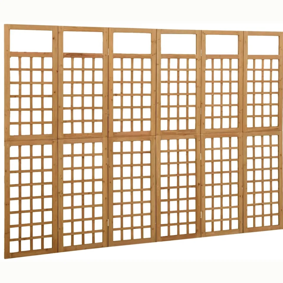 vidaXL Kamerscherm/trellis met 6 panelen 242,5x180 cm vurenhout bruin, foto 3