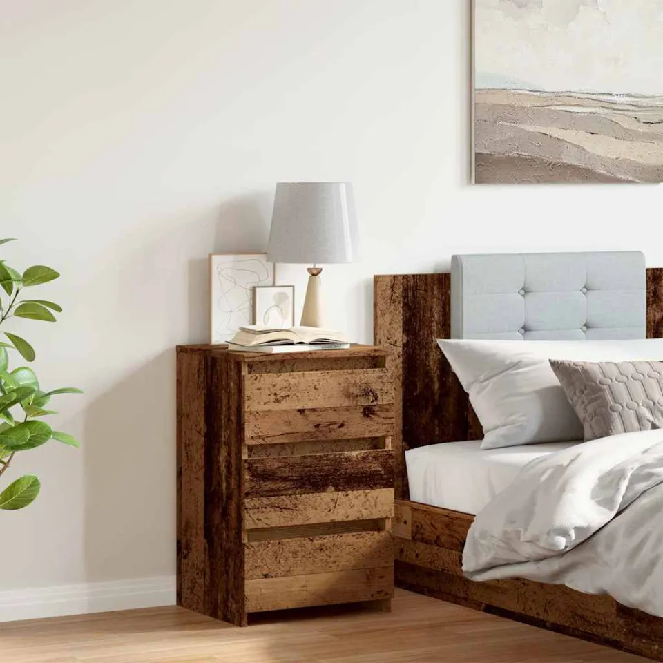 vidaXL Nachtkastje 40x35x62,5 cm bewerkt hout oud houtkleurig bruin, foto 3
