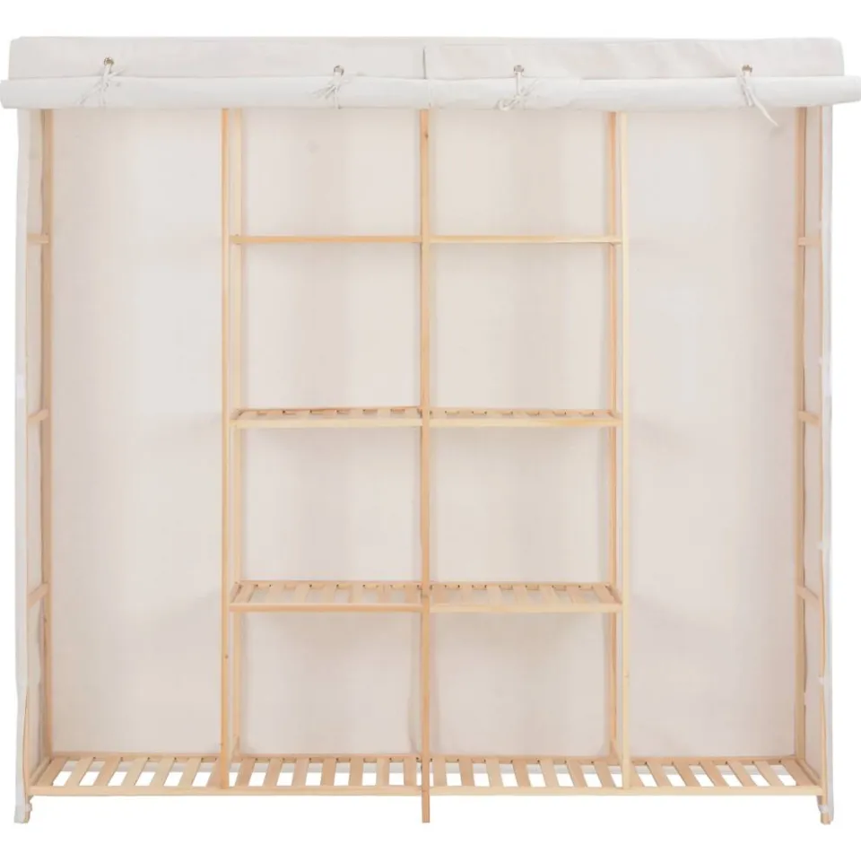 vidaXL Kledingkast 173x40x170 cm stof wit, foto 2