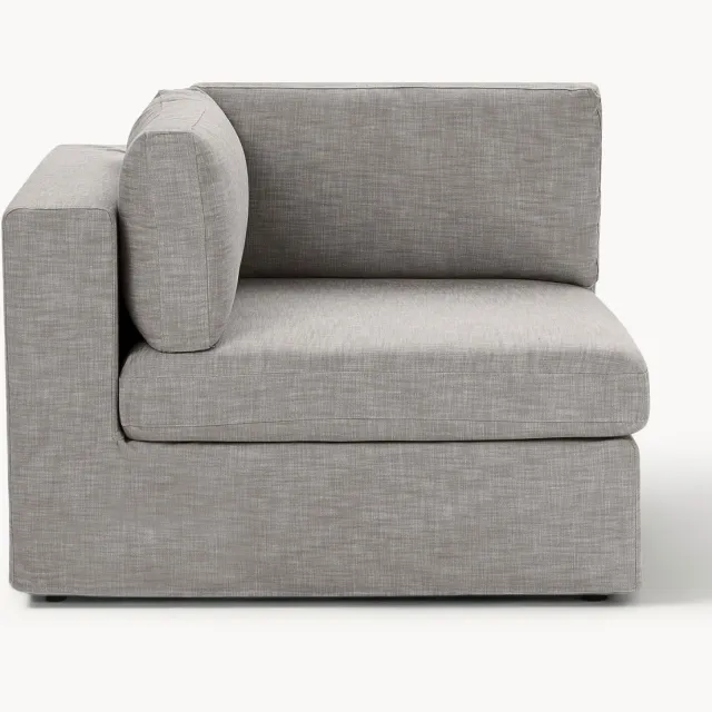 Westwing Collection Hoekmodule Russell met afneembare hoezen Grijs