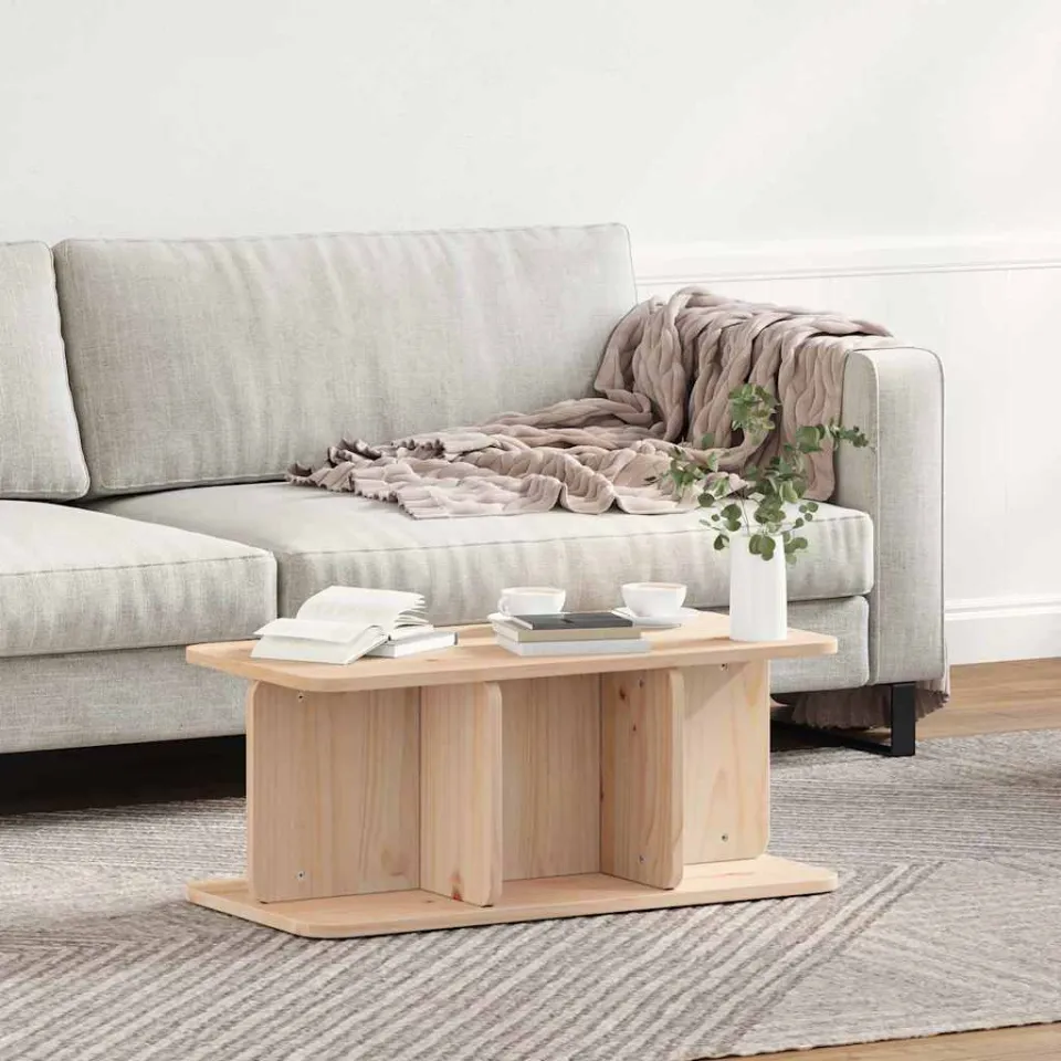 vidaXL Salontafel Naturel 80 x 39,5 x 33,5 cm Massief grenenhout, foto 4