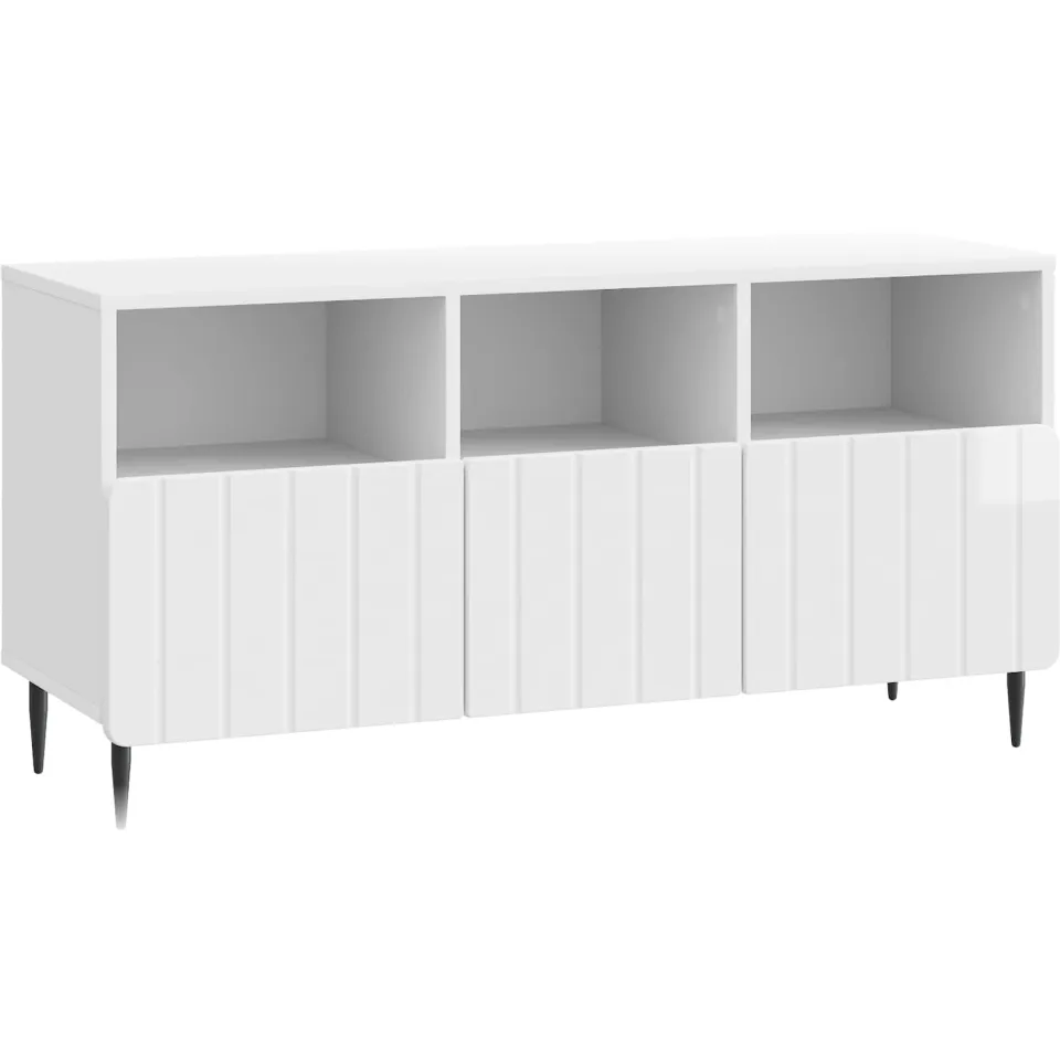 vidaXL TV-kast met lade Hoogglans Wit 102 x 34,5 x 50 cm Bewerkt hout