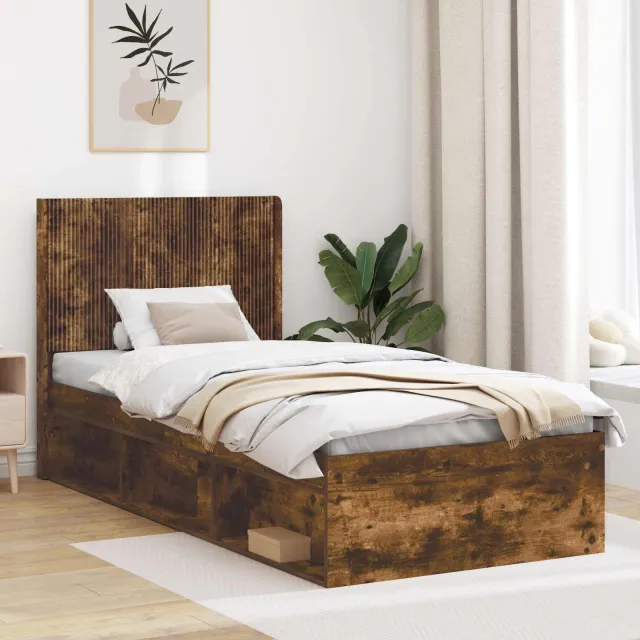 vidaXL Hoofdbord Gerookt eiken Bewerkt hout Bruin