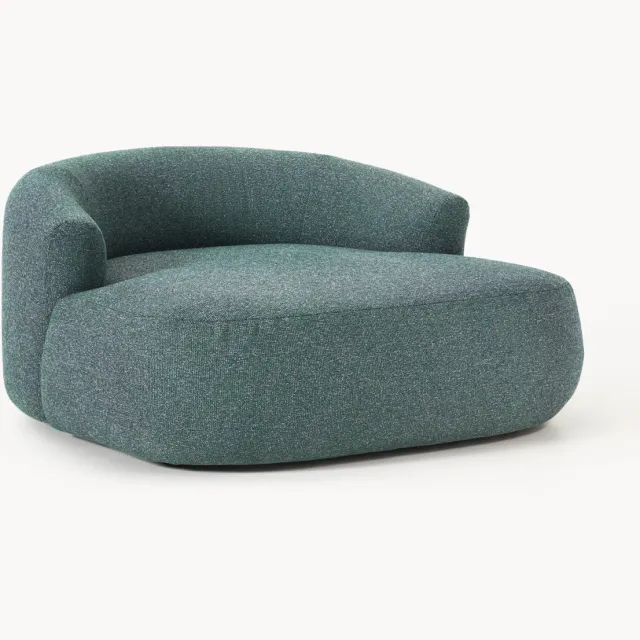 Westwing Collection XL bouclé loungefauteuil Sofia Turquoise