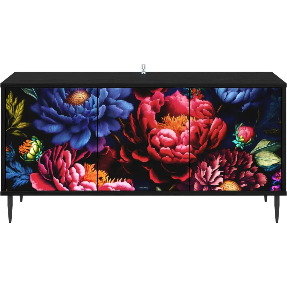 vidaXL Tv-meubel KIEL 102 x 33 x 51 cm Zwart eiken Bewerkt hout, foto 4