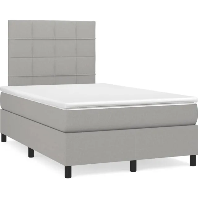 vidaXL Boxspring met matras stof lichtgrijs 120x190 cm grijs