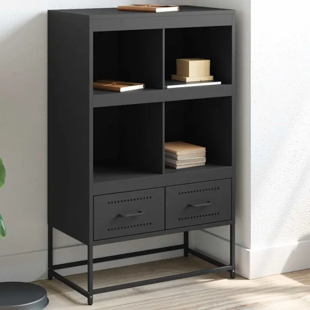 vidaXL Hoge kast 68x39x111,5 cm staal zwart