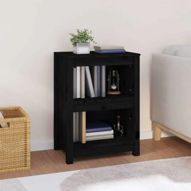 vidaXL Boekenkast 50x35x68 cm massief grenenhout zwart, foto 2