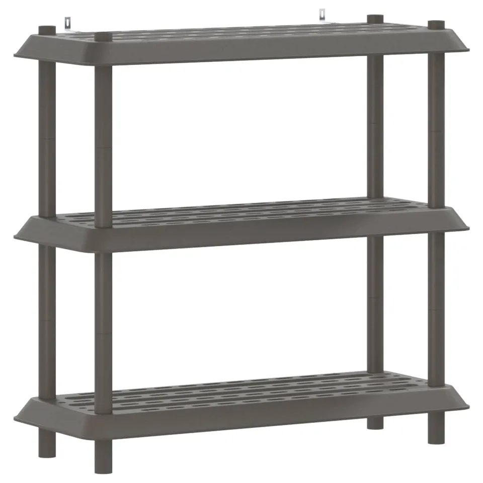 vidaXL Plankenunit 3-laags 100 x 40 x 96 cm PP Lichtgrijs, foto 3