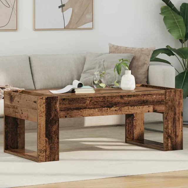 vidaXL Salontafel Oudhout 110 x 50 x 41 cm Bewerkt hout Bruin