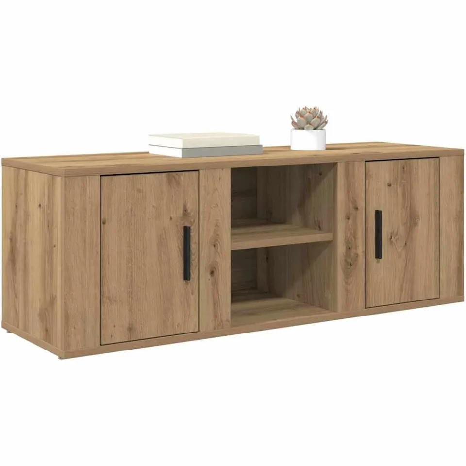 vidaXL TV-kast 100 x 31,5 x 35 cm Artisan Eiken Bewerkt hout Bruin