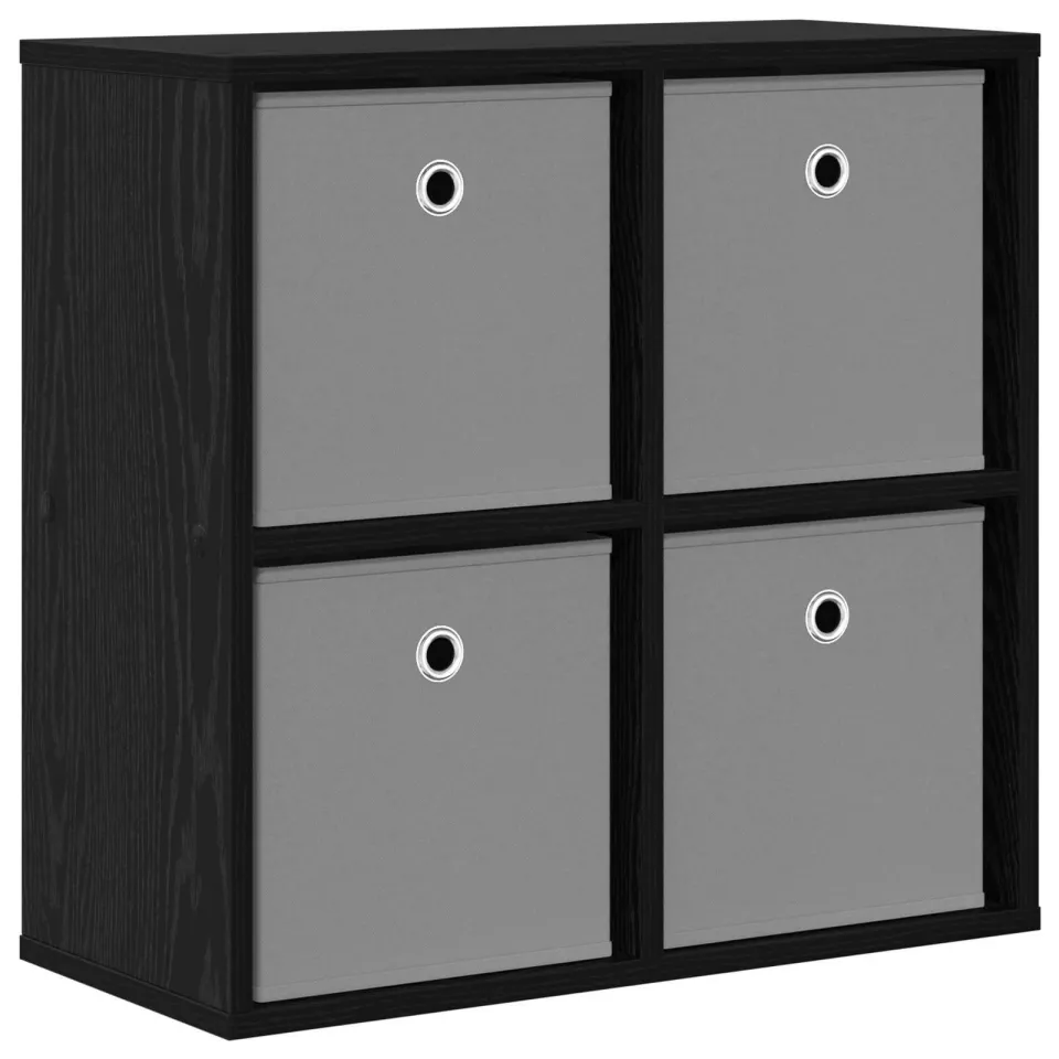 vidaXL Dressoir Zwart Eiken 59,5 x 27 x 57 cm, foto 3