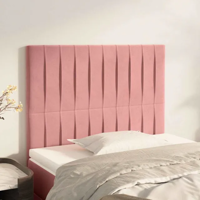 vidaXL Hoofdbord roze 90x5x118/128 cm fluweel