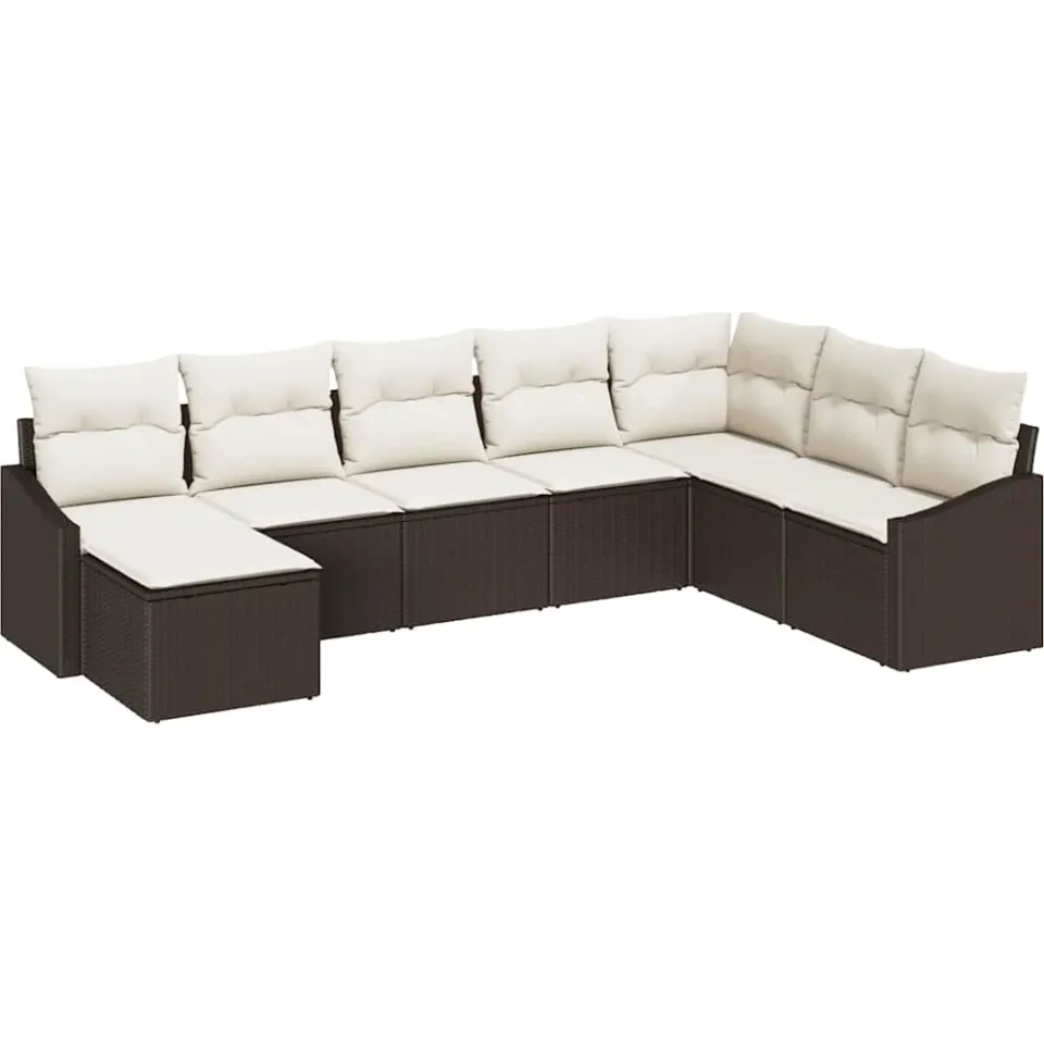 vidaXL Bankstel 8 st Bruin poly rattan