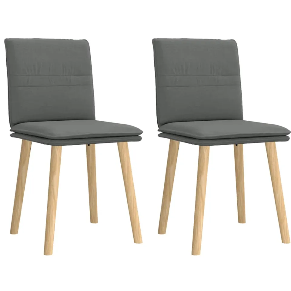 vidaXL Eetkamerstoelen 2 st stof donkergrijs, foto 3
