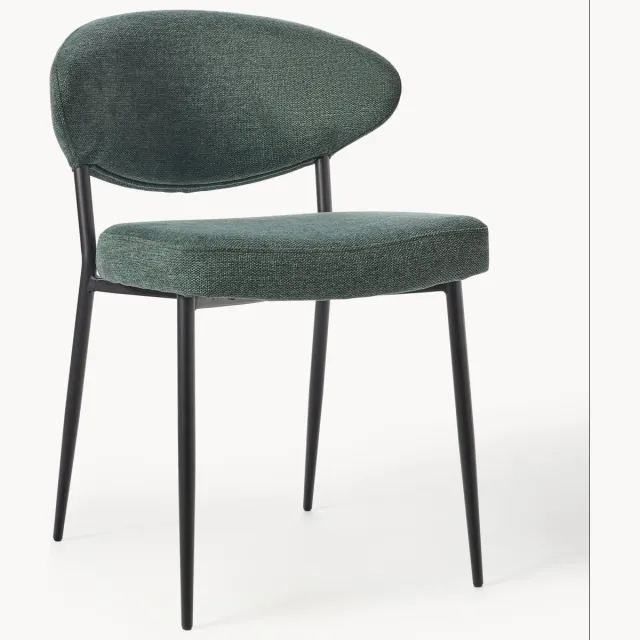 Westwing Collection Gestoffeerde stoelen Adele, 2 stuks zwart, groen