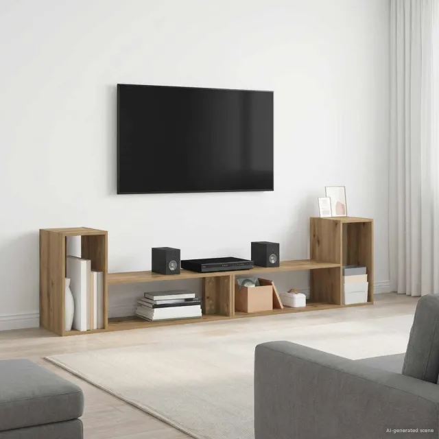 vidaXL TV-kast 100 x 30 x 50 cm Artisanaal eiken Bewerkt hout, foto 2