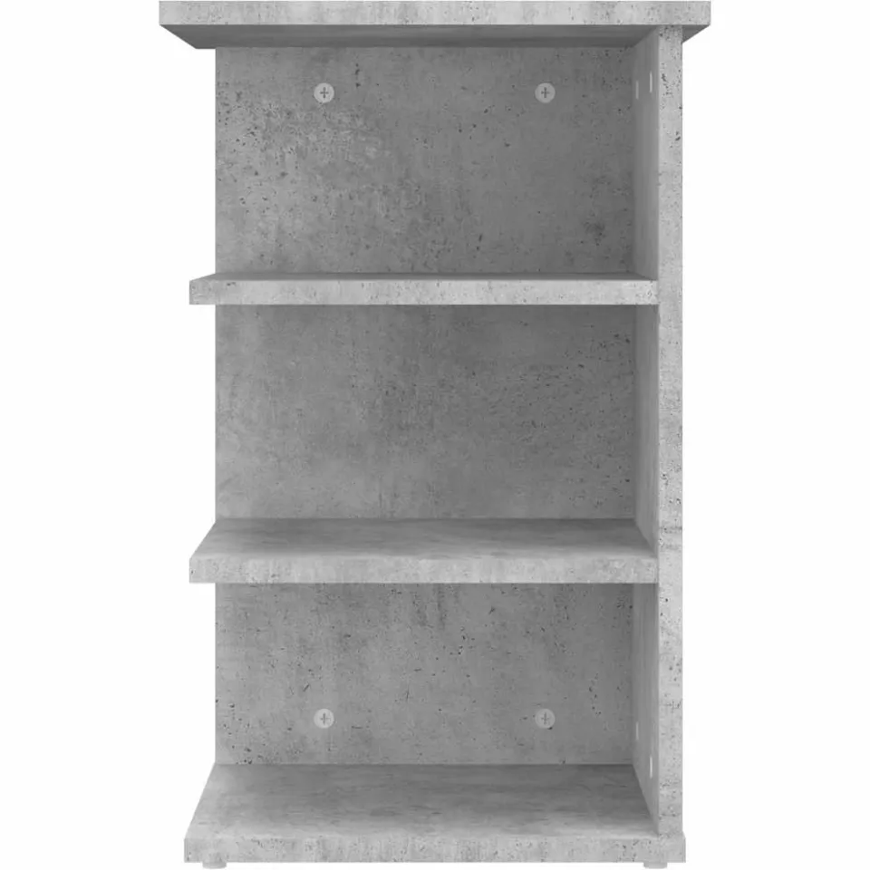 vidaXL Bijzetkast 35x35x55 cm bewerkt hout betongrijs grijs, foto 4