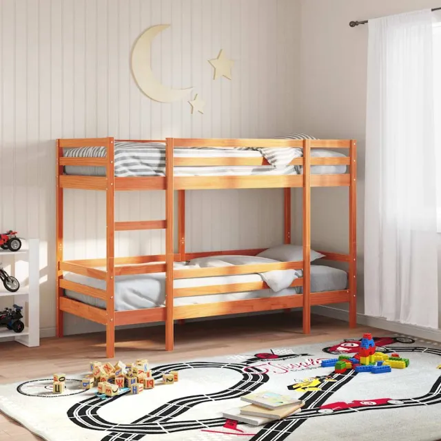 vidaXL Stapelbed massief grenenhout wasbruin 90x190 cm