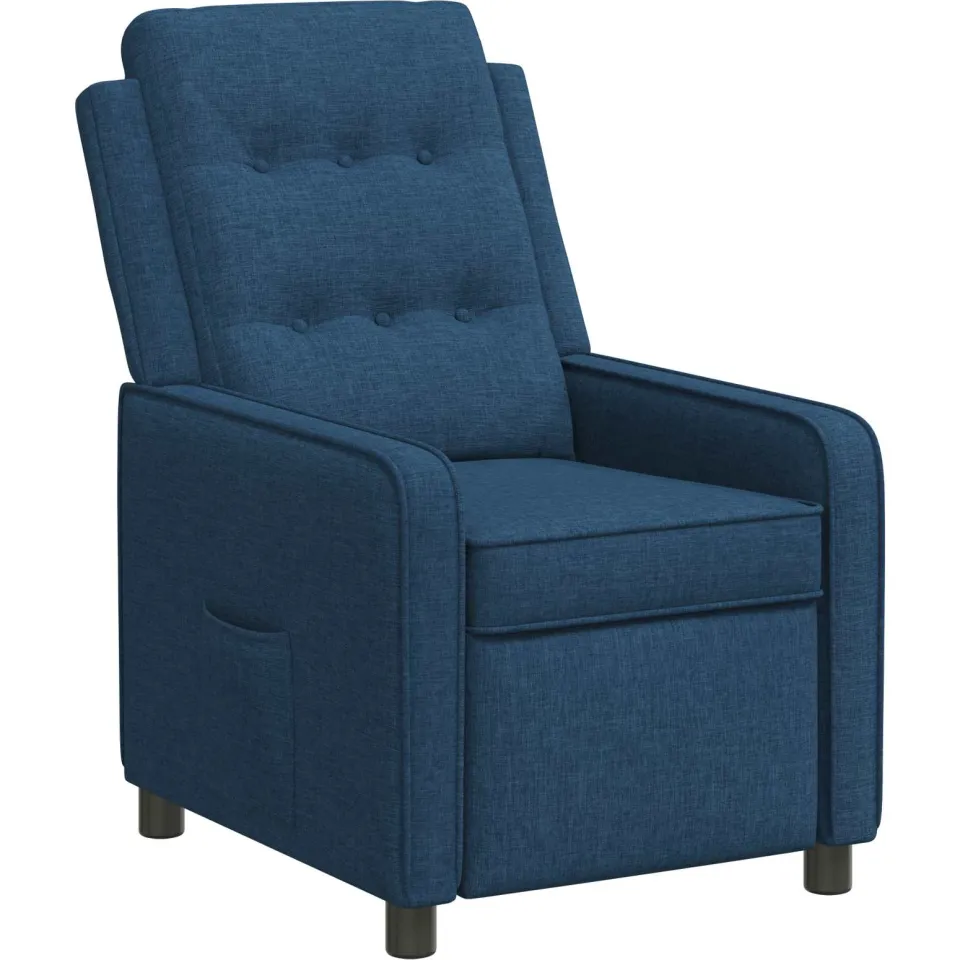 vidaXL Ligstoel Blauw 65 x 93 x 102 cm Stof