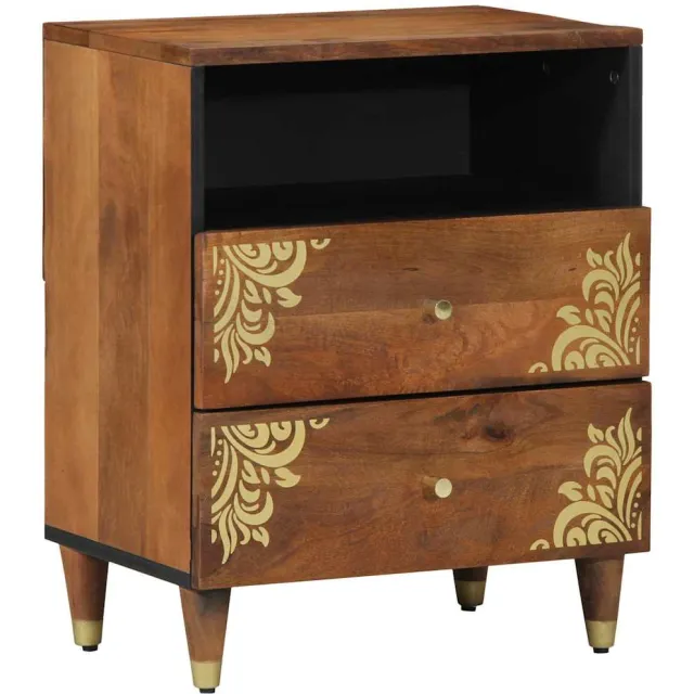 vidaXL Nachtkastje Honingbruin 50 x 33 x 62 cm Massief Mango Hout