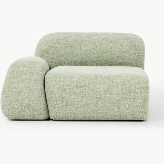 Westwing Collection Bouclé hoekmodule Wolke Lichtgroen