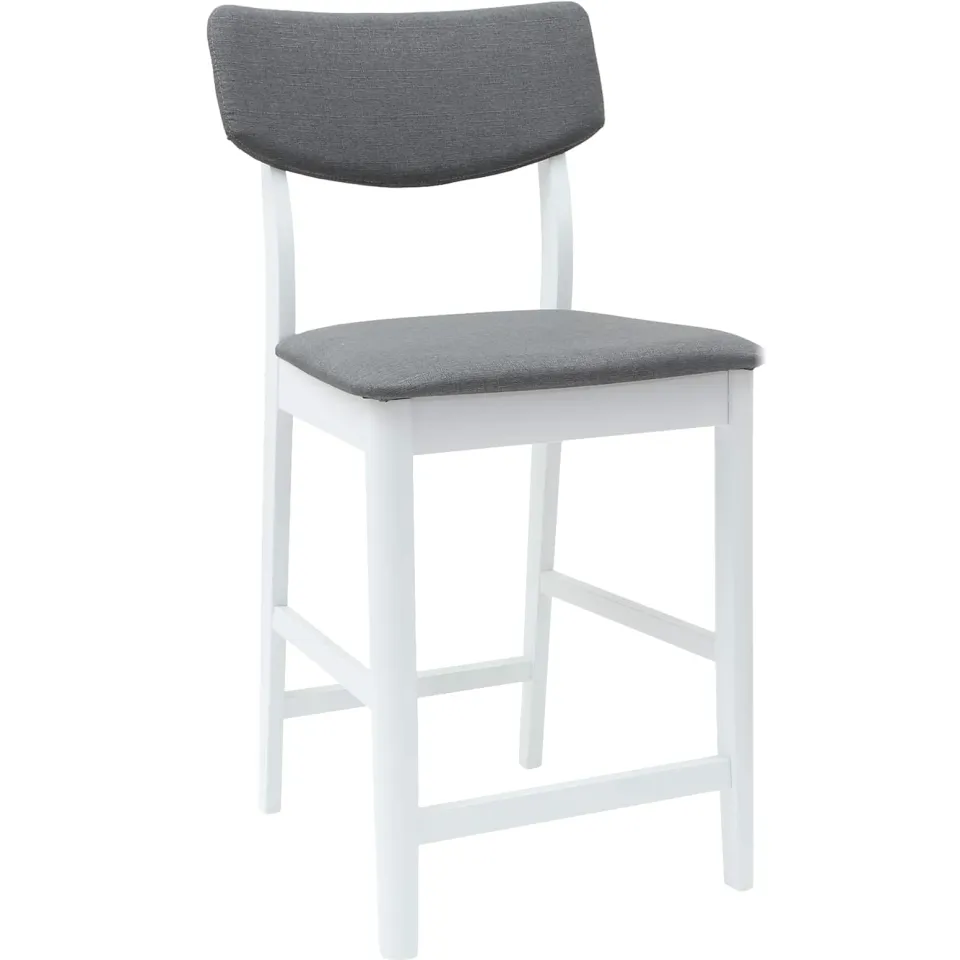 vidaXL Eettafelstoelen 2 st Massief Rubberhout Wit 48 x 49 x 95 cm, foto 4