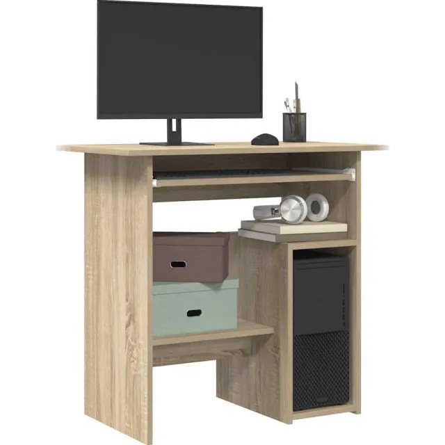 vidaXL Bureau 80x45x74 cm bewerkt hout sonoma eikenkleurig, foto 2