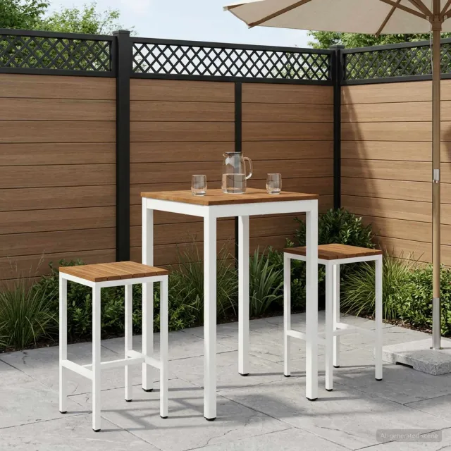 vidaXL Tuinbar Tafel NAARDEN Natuurlijk en Wit 60 x 60,5 x 105 cm, foto 2