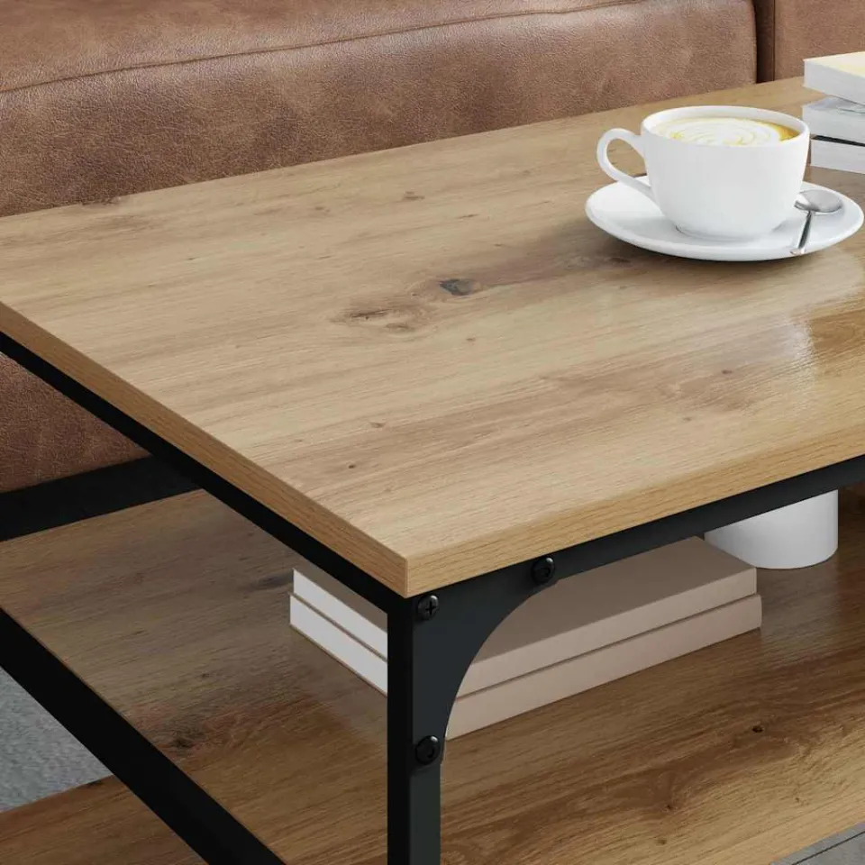 vidaXL Salontafel Artisan Eiken 100 x 50 x 45 cm Bewerkt hout, foto 3