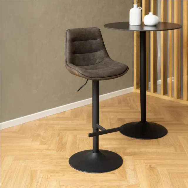 Giga Living Barkruk Stof Grijs - 47x52,5x95cm - Zithoogte 65-84cm - House Nordic - Set van 2