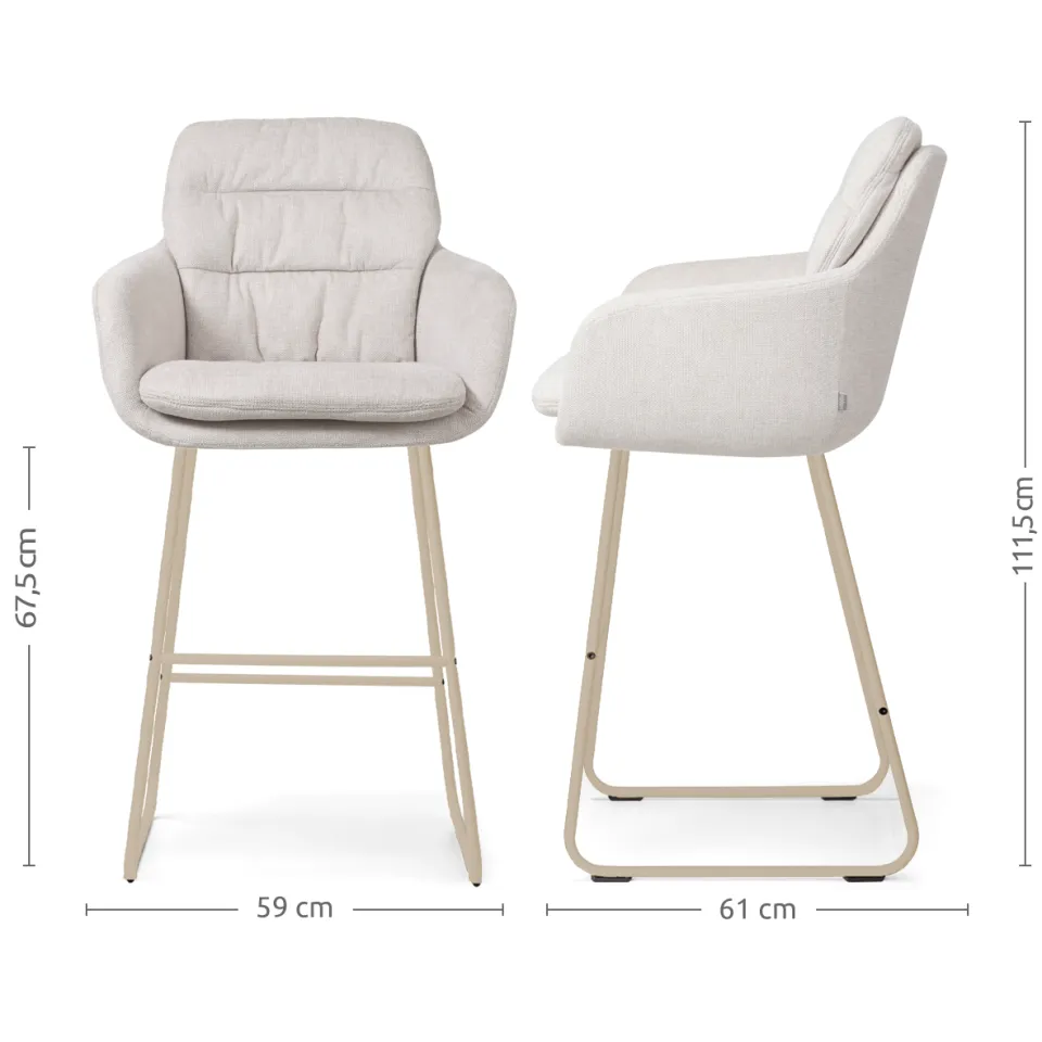Nolon Nino-Mia barkruk beige - beige onderstel - 65 cm, foto 2
