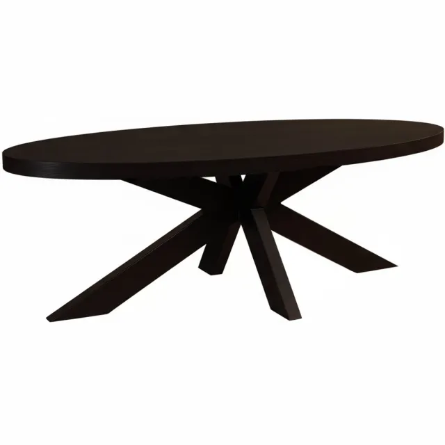 Lizzely Garden & Living Salontafel ovaal zwart melamine 130cm Denzel ovale bijzettafel side table