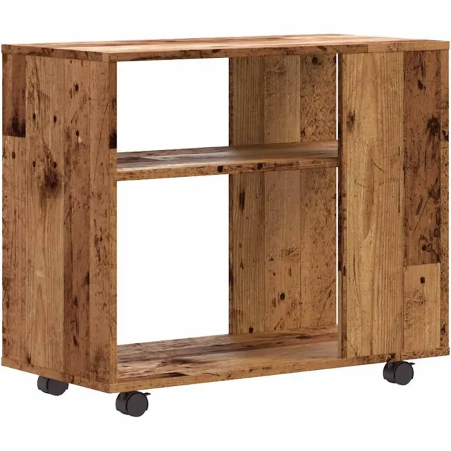 vidaXL Bijzettafel - 70x35x60,5 - cm - bewerkt - hout - oud - houtkleurig oud hout
