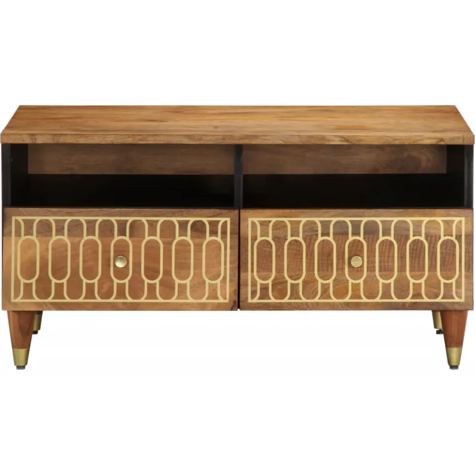 vidaXL Salontafel 80x54x40 cm massief mangohout bruin, foto 2