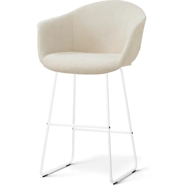 Nolon Nino-Otis barkruk cottonbeige - wit onderstel - 75 cm
