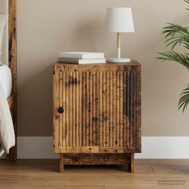 vidaXL Nachtkastje Oud hout 43 x 34,5 x 50 cm Bewerkt hout bruin, foto 2