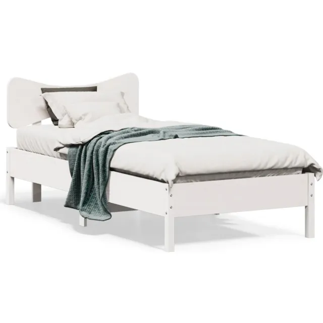 vidaXL Bedframe zonder matras massief grenenhout wit 90x190 cm