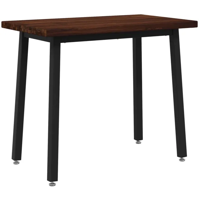 vidaXL Vierkante - Eettafel - 90 - x - 55 - x - 75 - cm - Massief - Acacia - Hout Donkerbruin en Zwart