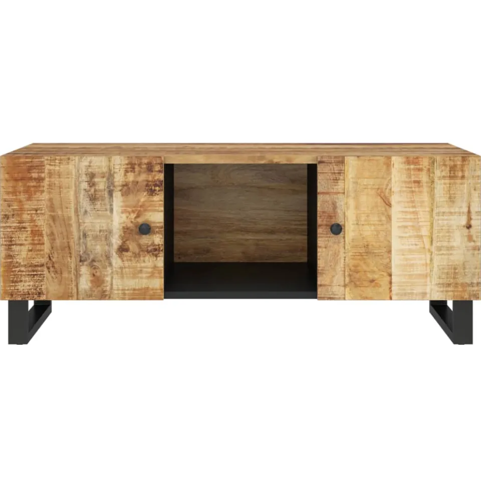 vidaXL Salontafel 100x54x40 cm massief mangohout en bewerkt hout bruin, foto 4