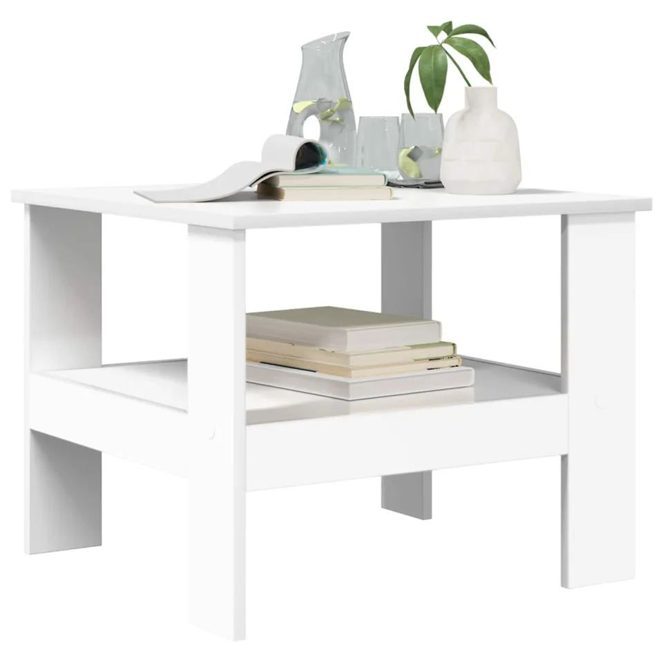 vidaXL Salontafel Wit 57 x 55 x 45 cm Bewerkt hout